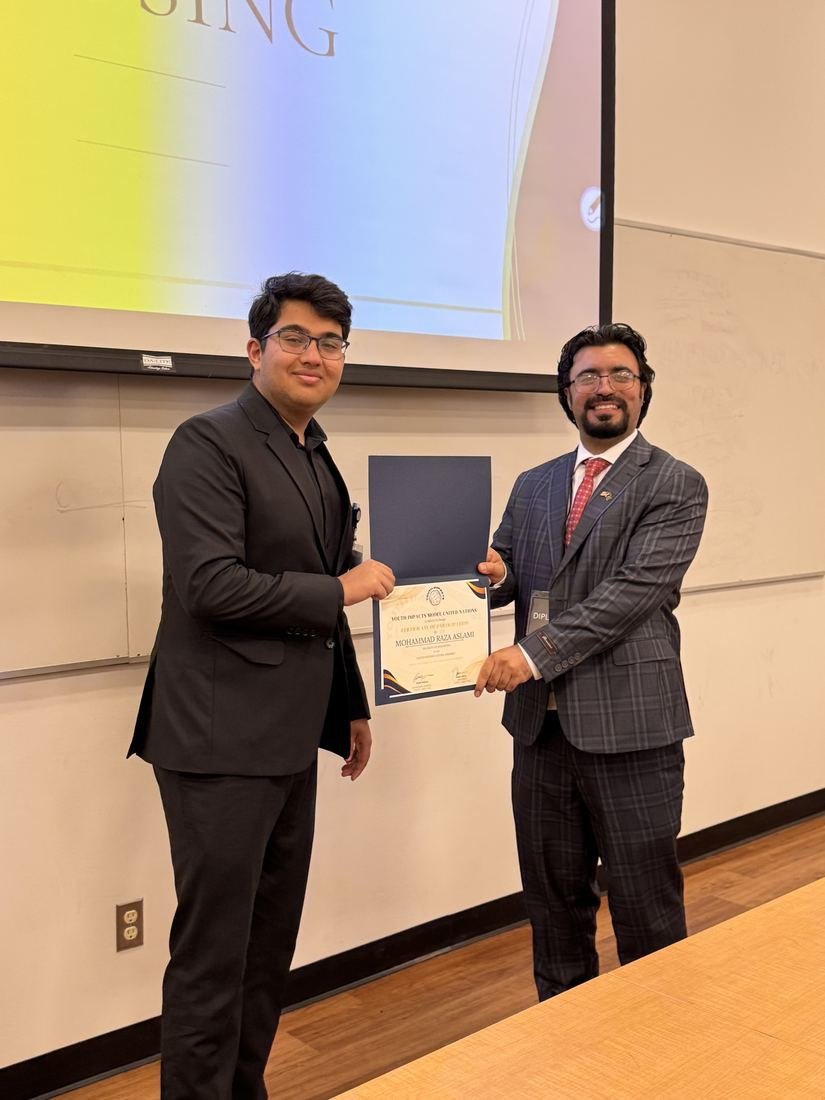 Receiving certificate of participation from official
